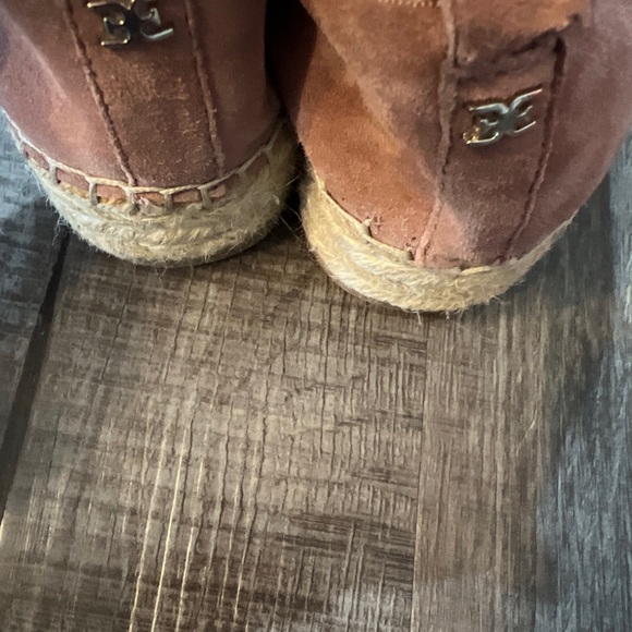 Sam Edelman Pink Carrin Leather Fabric Platform Espadrille Slip On Shoes Size 8 - Picture 6 of 7